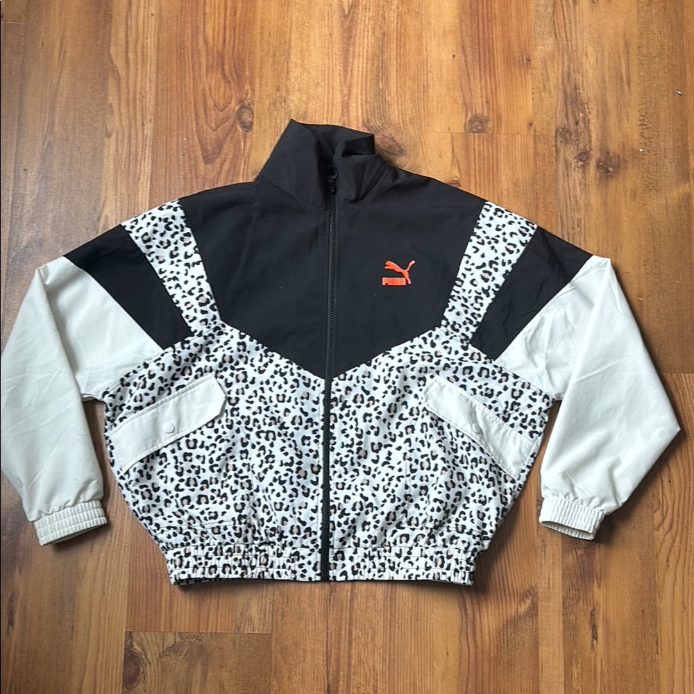 Puma Black and White Leopard Print Jacket